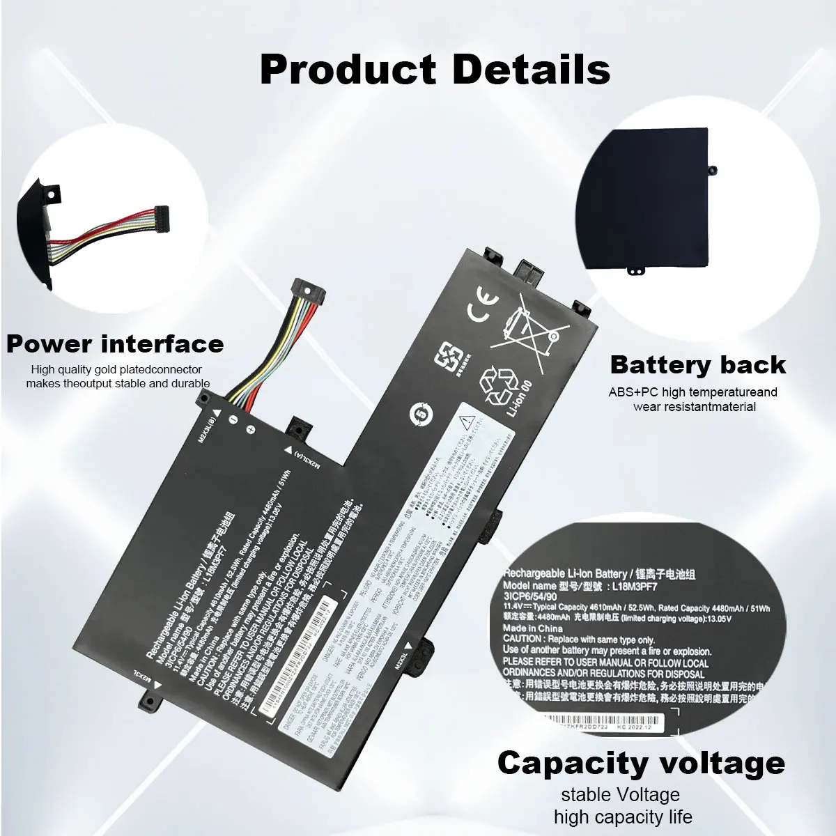 Dxt Nieuwe Notebook Batterij L18m3pf7 Voor Lenovo Ideapad C340-15IIL S340-14API S340-15API Serie 11.4V 51wh