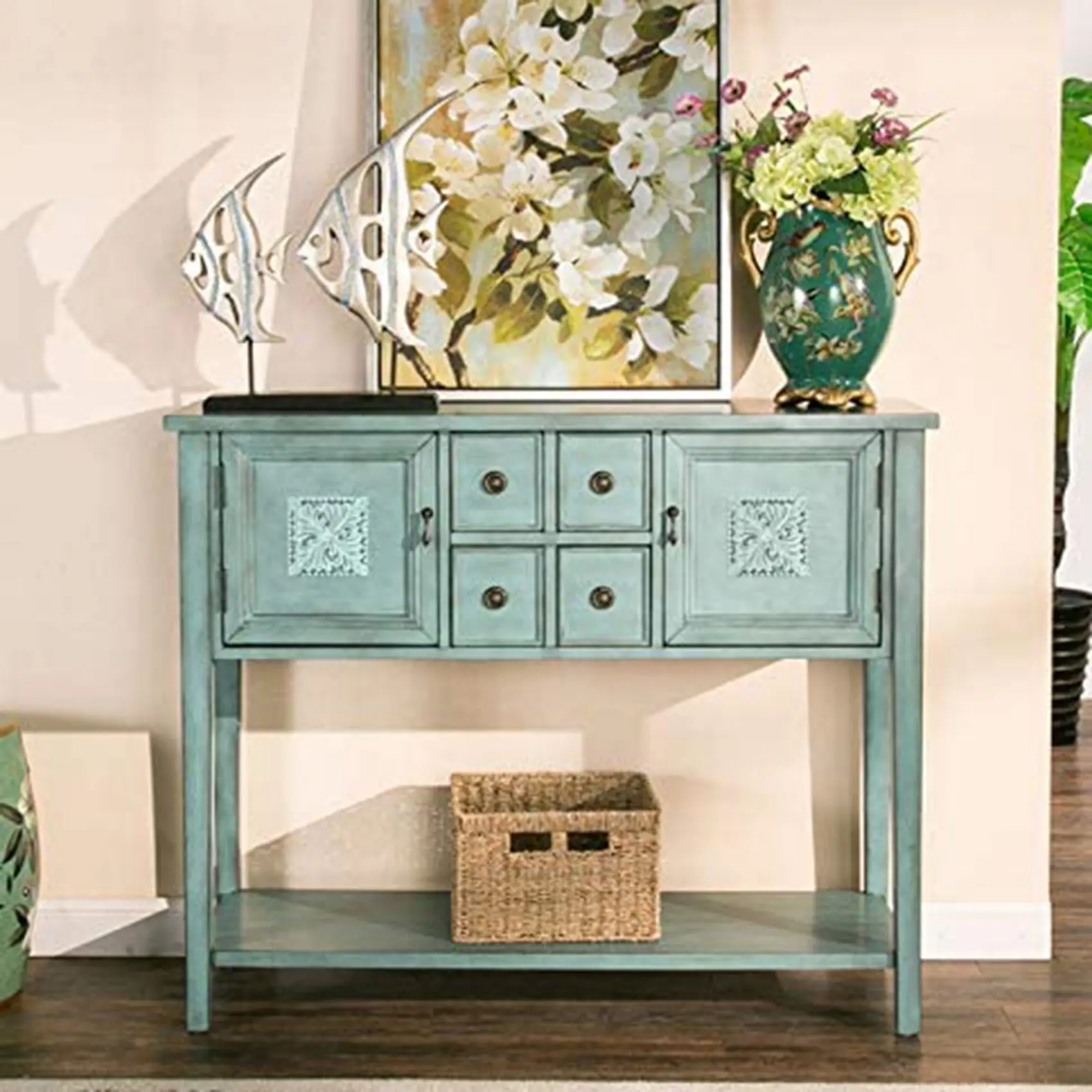 หมู-2 แพ็คไม้แกะสลัก Applique Onlay สแควร์แกะสลักรูปลอก Unpainted ดอกไม้ประตูตู้เฟอร์นิเจอร์ตกแต่ง 3.94X3.94 นิ้ว