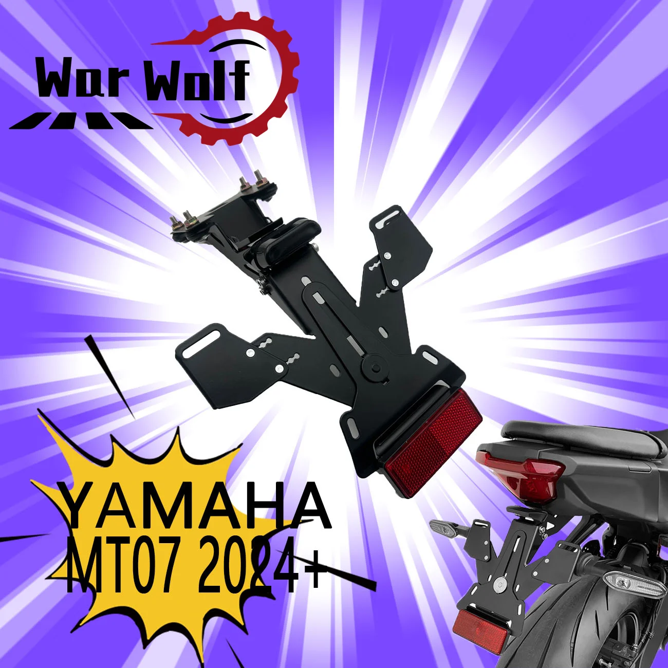 

Fits For MT07 YMAHA MT-07 mt07 y-amt 25 mt-07 otocycle Accessory Kit License Plate Holder LED Light Support Rear Mudguard