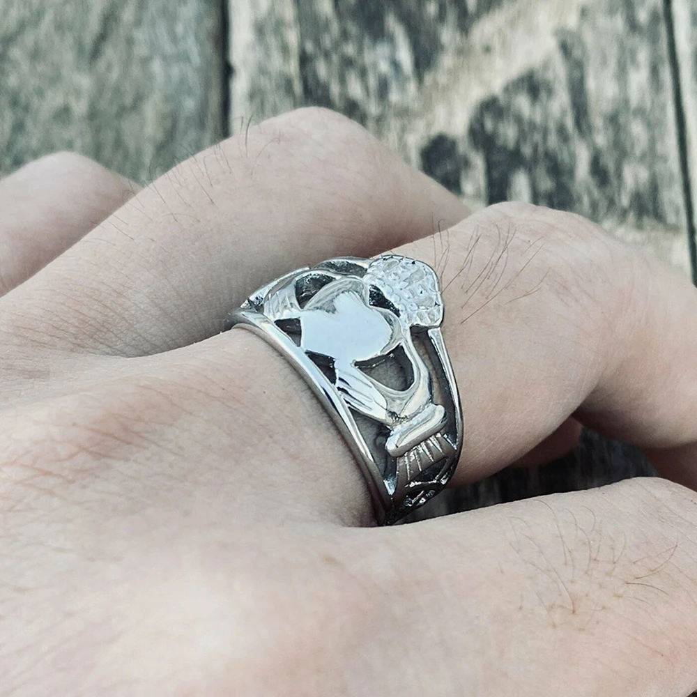 Huitan Hohlherz-Ring in Silber – Men'S Accessories Hand Bands Bewertung und Preis