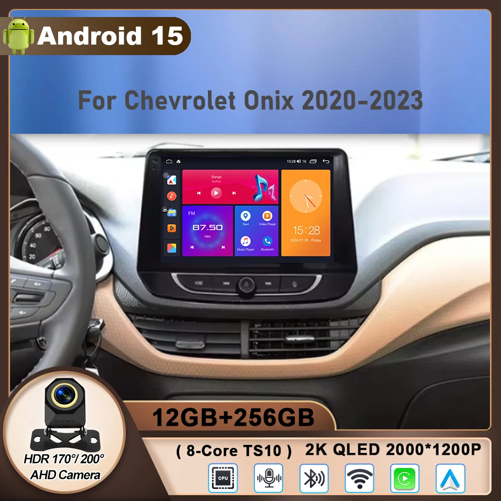

Android 15 For Chevrolet Onix 2020-2023 Car Radio Multimedia Video Player Navigation GPS Carplay 5G WIFI 4G LET BT DSP Onix