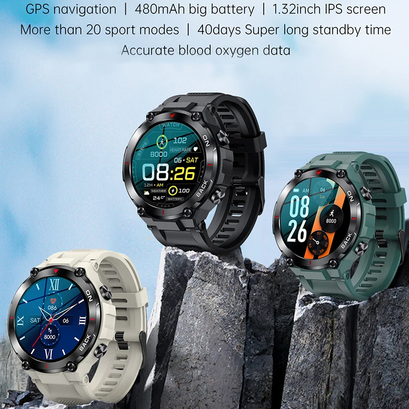 LIGE 2024 GPS Smartwatch Men 480mAh Big Battery Outdoor Bracelet Sport Fitness Tracker Blood Oxygen Health Monitoring Smartwatch