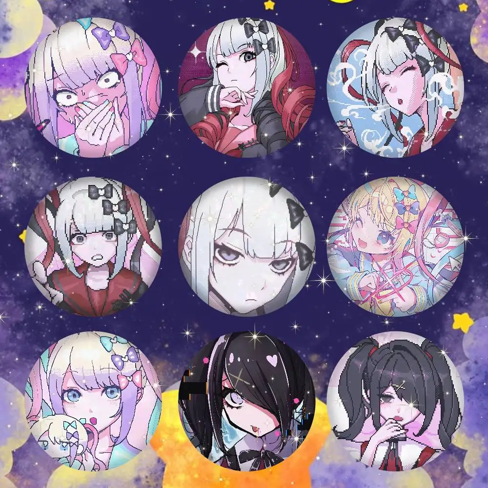 N-Needy S-Streamer Overload Badge On Backpack Accessories Manga Icons Pins Round Cartoon Brooches For Clothes Bag Decor Gifts