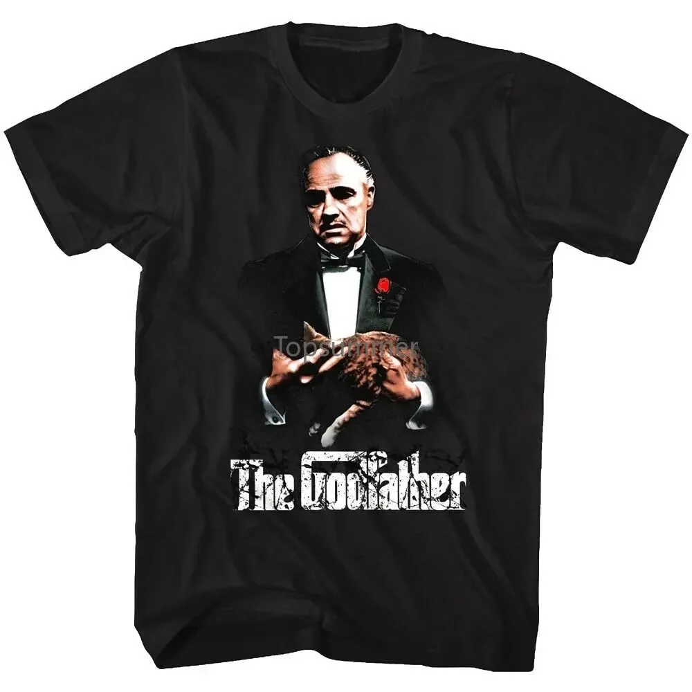 Godfather Don Vito Corleone Cat Poster Men'S T Shirt Marlon Brando Mafia Boss(1)