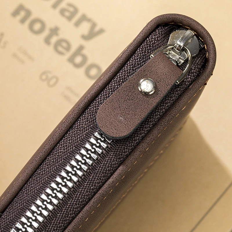 New Men's Wallet Short, Large Capacity, Fashionable Retro, Three Fold Bag, Personalized Zipper, Multi Card Position Chain, Small image 4