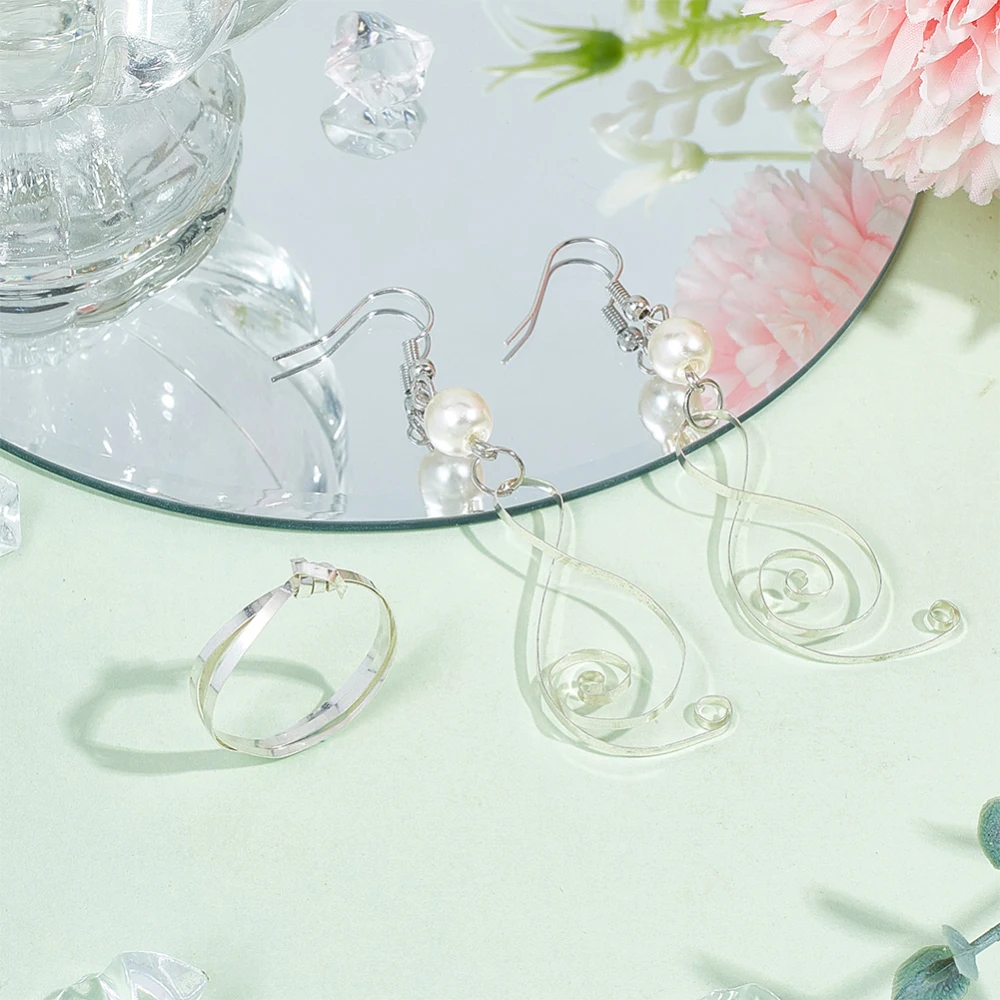 999 سلك فضي ناعم فضي مسطح 1.5 × 0.5 مم حوالي 3.28 قدم (1 م)/طقم صندوق #3