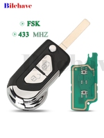 jingyuqin 2 Buttons 433MHz FSK Modified flip remote control car key For Citroen Ds DS3 2005-2014 CE0523 Control Fob VA2 Blade