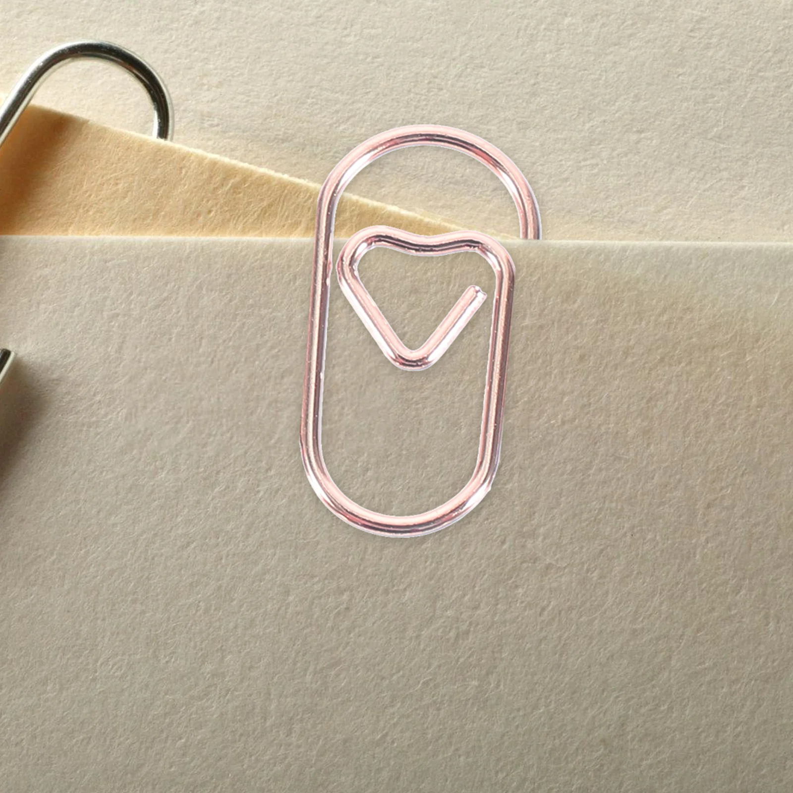 

150pcs Heart Shaped Paper Clips Mini Metal Document Clips 20mm Rose Gold Small Office Supplies Creative Shaped