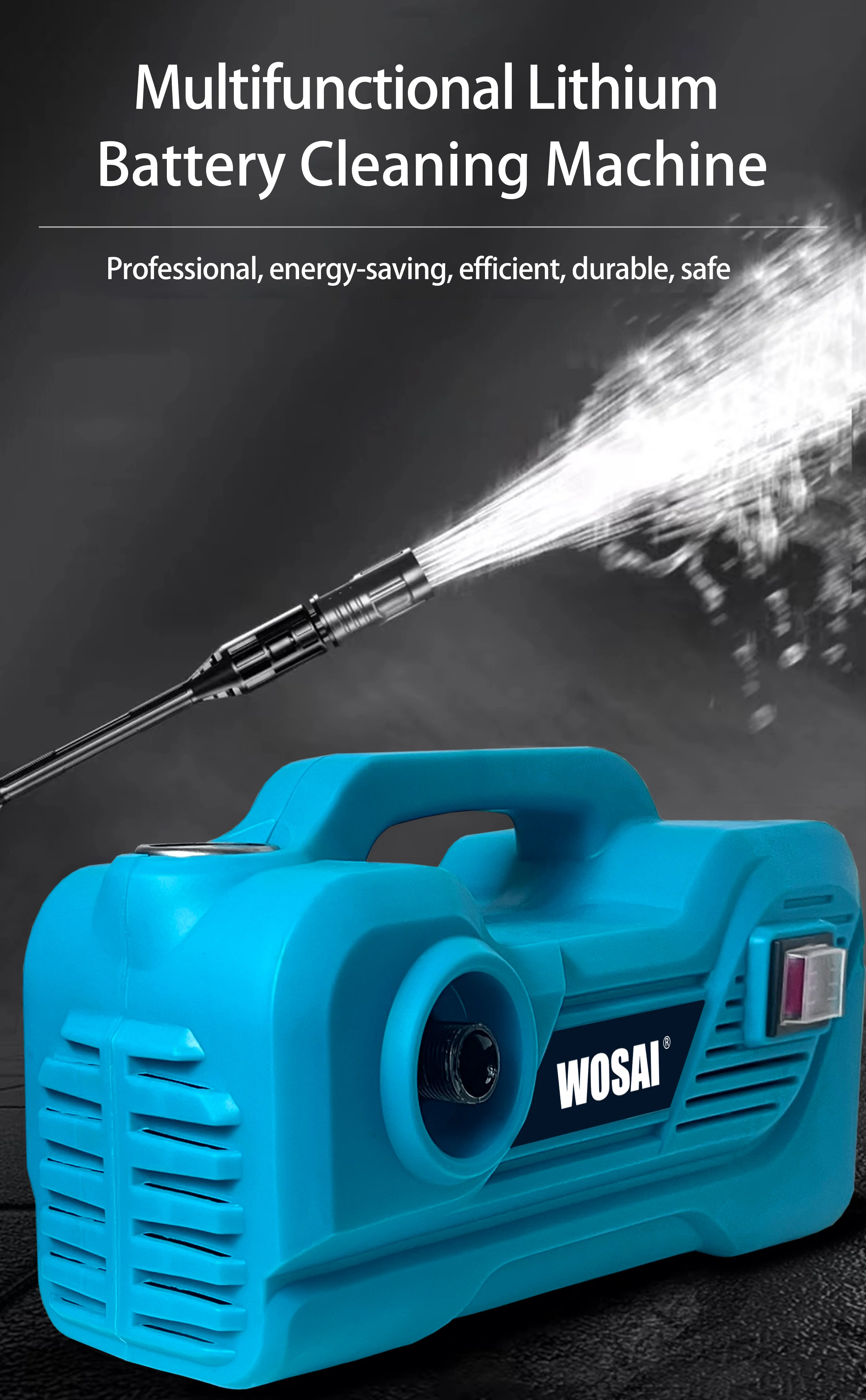 WOSAI cordless high pressure washer spray water gun car Car Washer Portable High Pressure Car Washer 20v,3.5L/minute,60 minutes