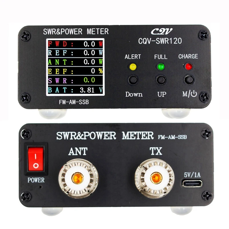 CQV-SWR120 Standing Wave Meter 240X240 Color HD Display 120W FM-AM-SSB 1.8Mhz To 54Mhz High Standing Wave Alarm Function Durable