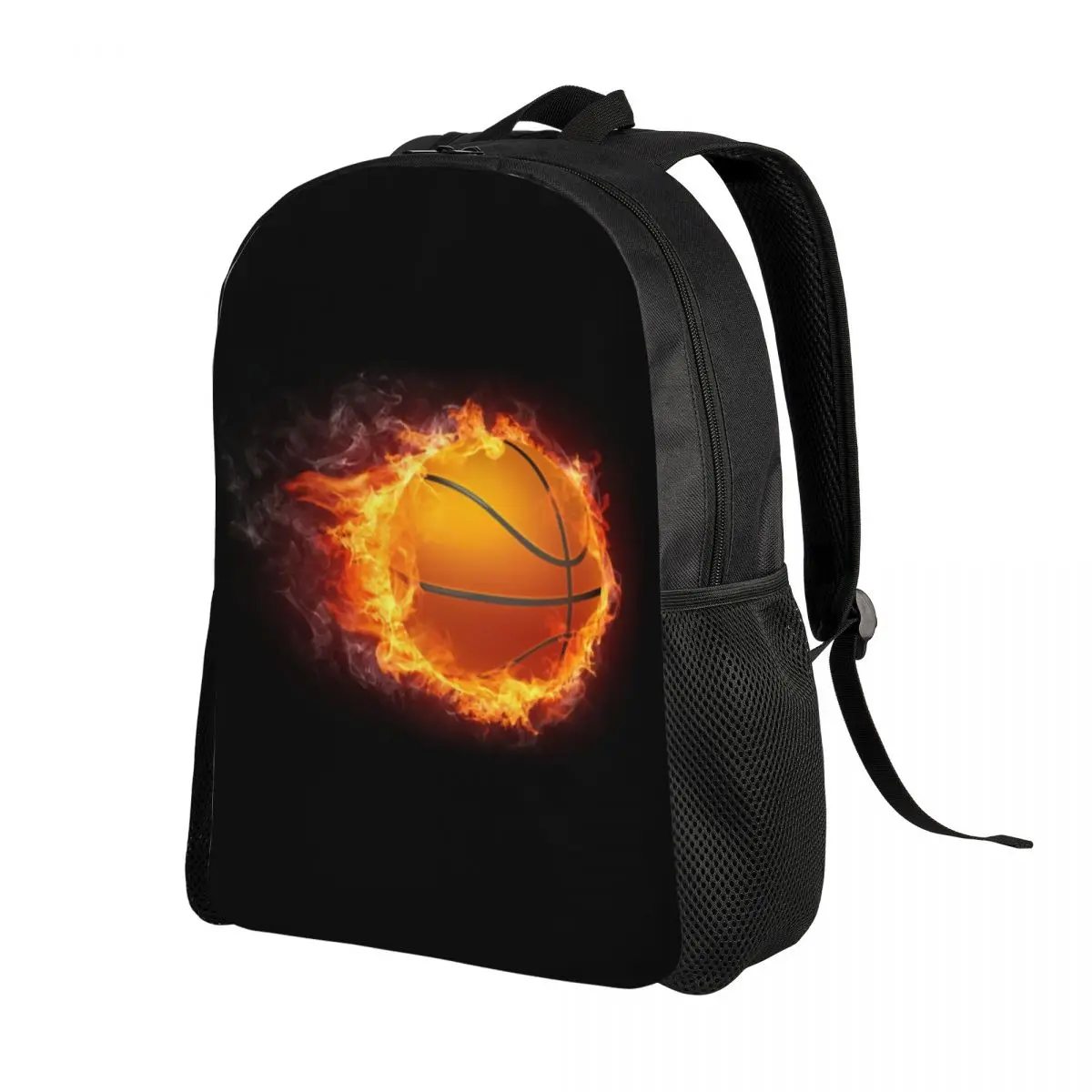 Flaming Basketball Backpack for Men Women School College Students Bookbag Fits 15 Inch Laptop Sports Bags