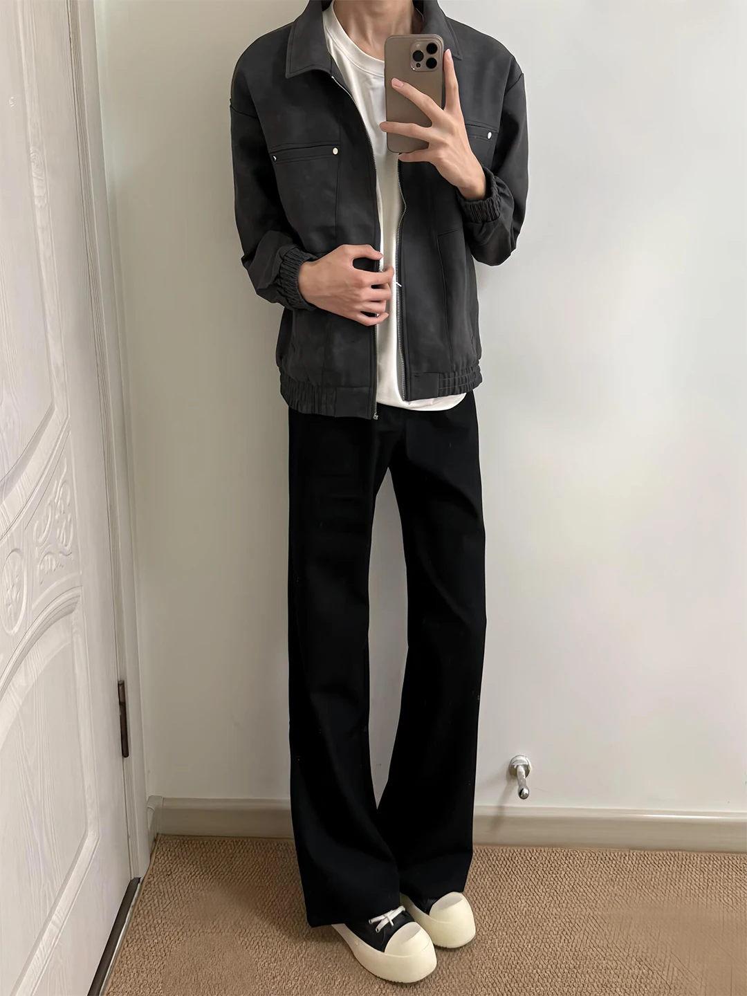 

Bla Straight Leg Bell Bot Jeans Men's Autumn High Street Slimming Knife Cleanfit Leg Lengthening Pants