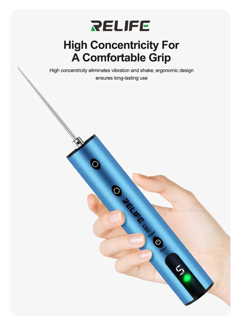 

RELIFE LG2 Средство для удаления клея с шестерни Эффективное средство для удаления клея с 5-скоростной регулировкой вперед и назад для ремонта экрана телефона