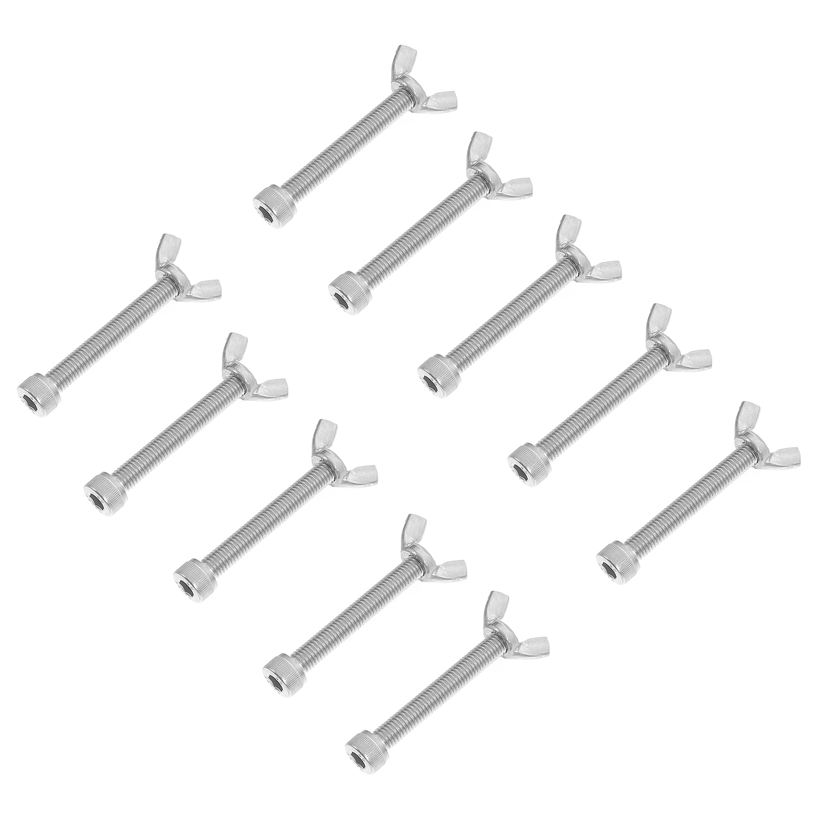 

10 Pairs Stainless Steel Screw Bolts Wing Nut Kit Durable Machine Accessories Repair Tools For Home Office Factory Use Screw Nut