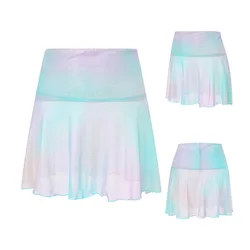 Women's Sexy Sheer Mesh Mini Skirts High Waist Solid Color See Through Skater Skirt Beach Cover-ups