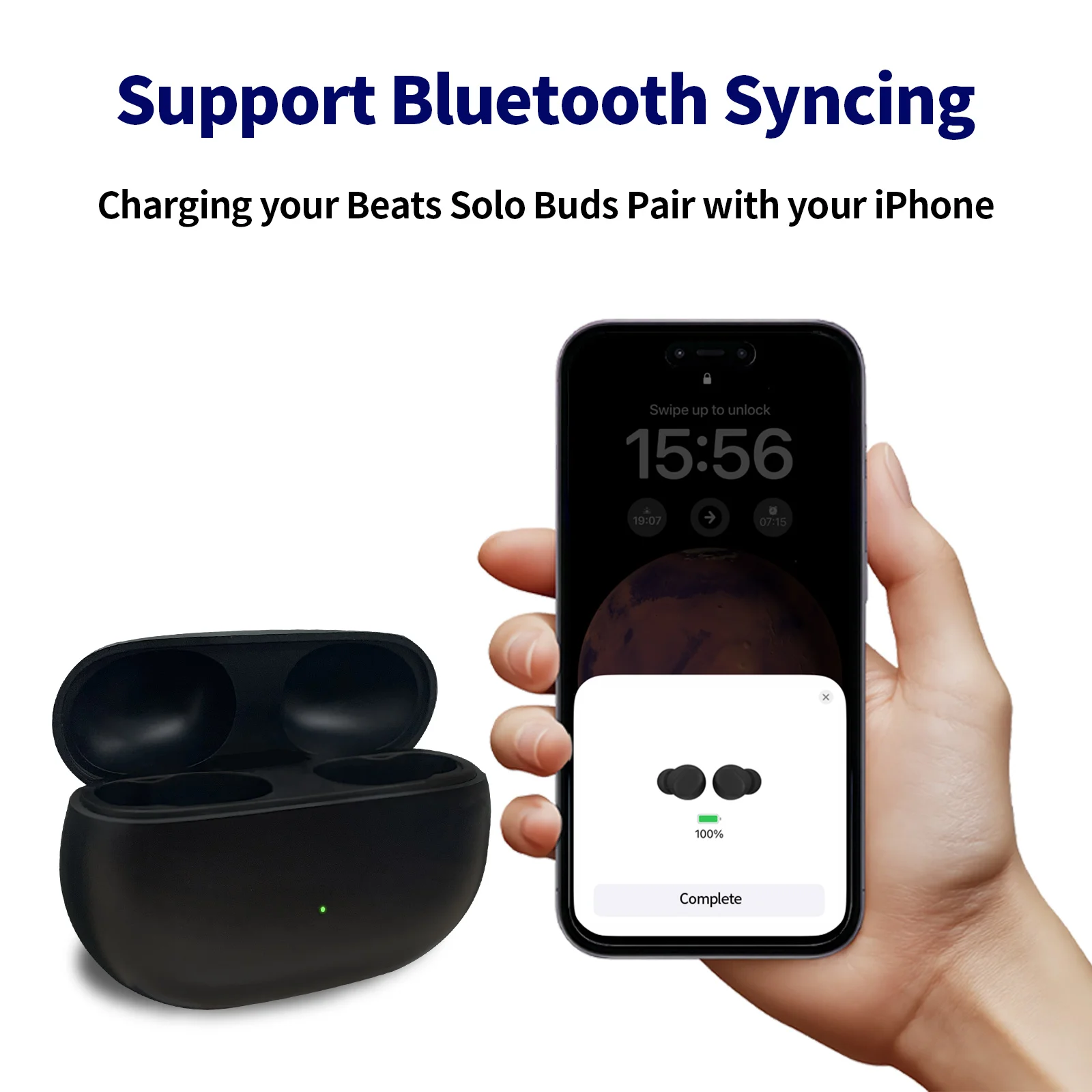 من النوع C 660mAh استبدال Beats Solo Buds شحن العلبة مع صندوق الشحن اللاسلكي Bluetooth Charger Box Bin USB-C بطارية حصرية طويلة المدى وكبيرة للسياحة في الهواء الطلق