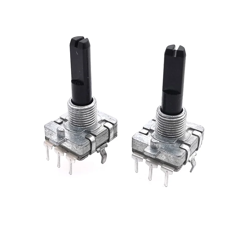 2PCS EC16 Type Rotary Encoder 24 positioning number 24 pulse number Sawtooth shaft 25MM digital Rotary potentiometer 3 Feet