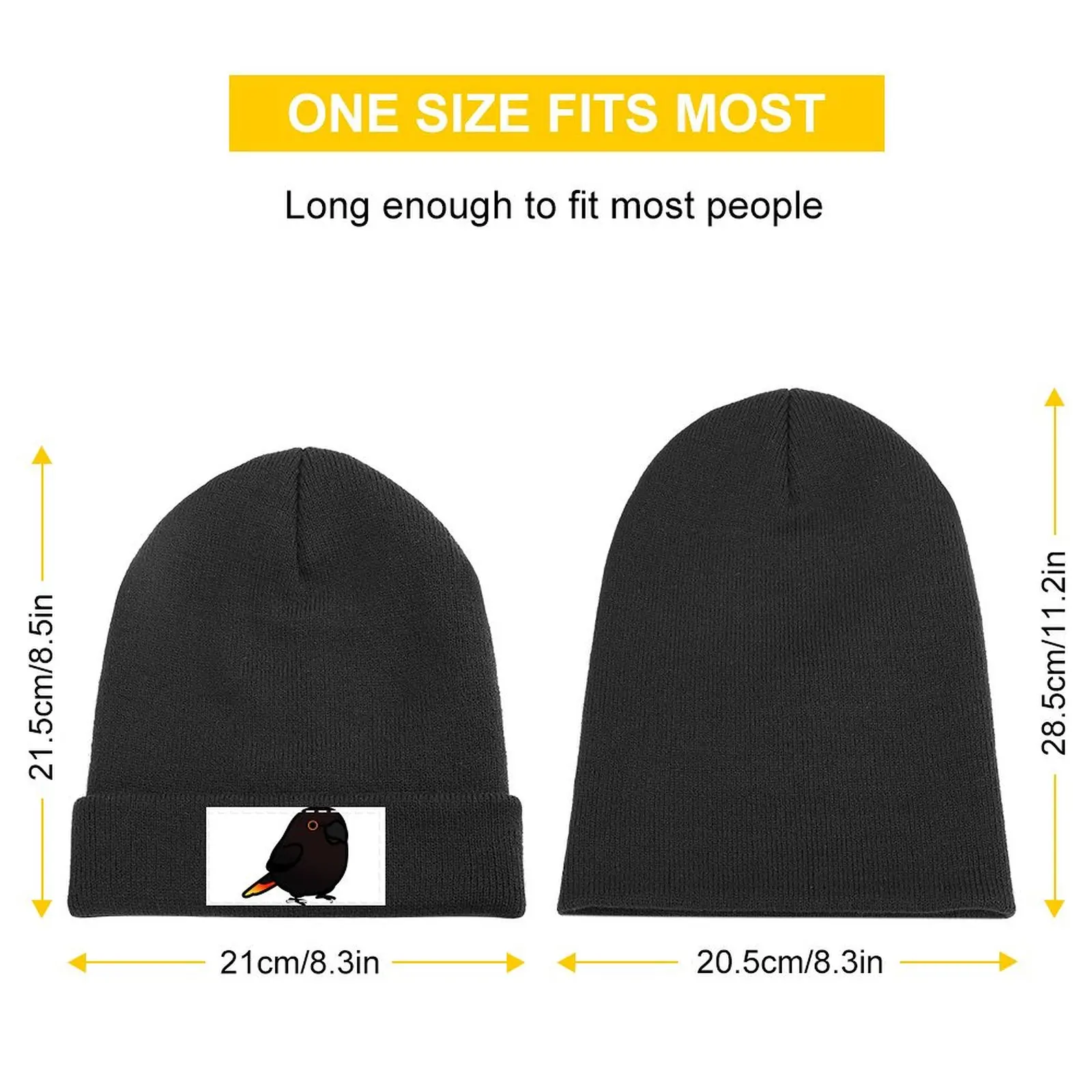 Chubby Black Lory Lorikeet Knitted Cap Snap Back Hat Cosplay Sunhat Men's Luxury Women's