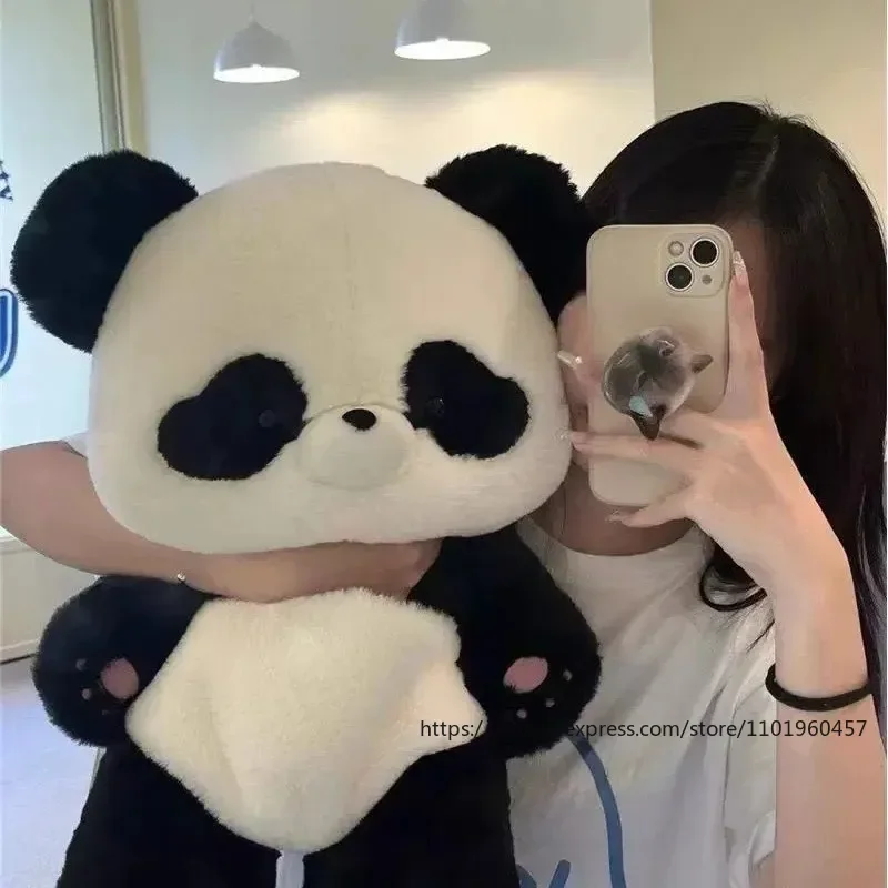 Cartoon Cute Panda Shape Backpack Nylon Plush Material 2 Sizes Available Removable Shoulder Strap Bag Fashion Women\'s Makeup Bag