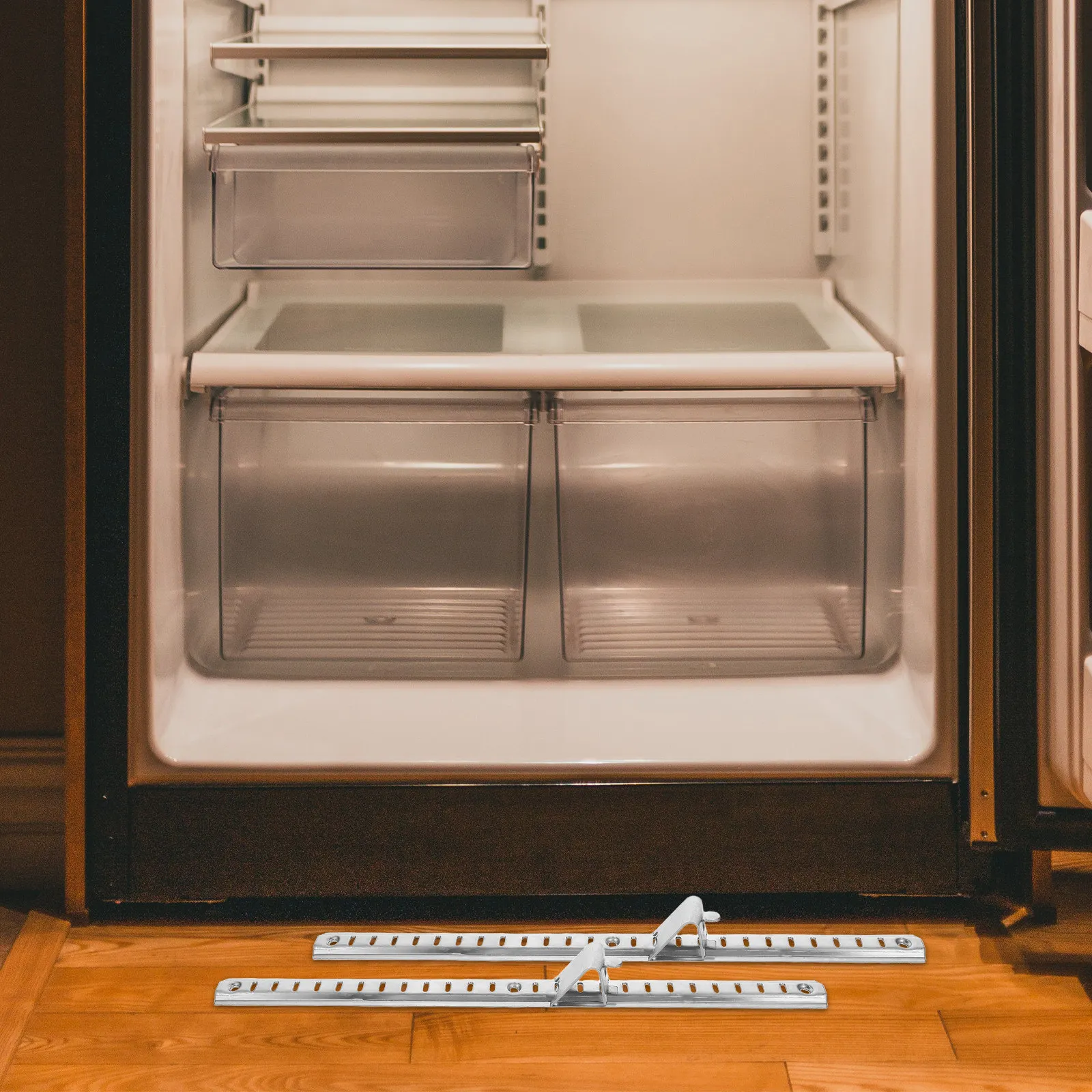 

Комплект регулируемых направляющих для полок холодильника из нержавеющей стали, усиленная опорная планка для полок морозильной камеры, разделитель-органайзер для тяжелых нагрузок