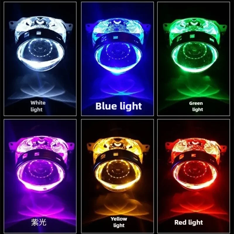 2 Stuks Universele Motorfiets Led Koplampen Gemodificeerde 12V Super Heldere 360 Graden Halo Ringen Demon Ogen Licht