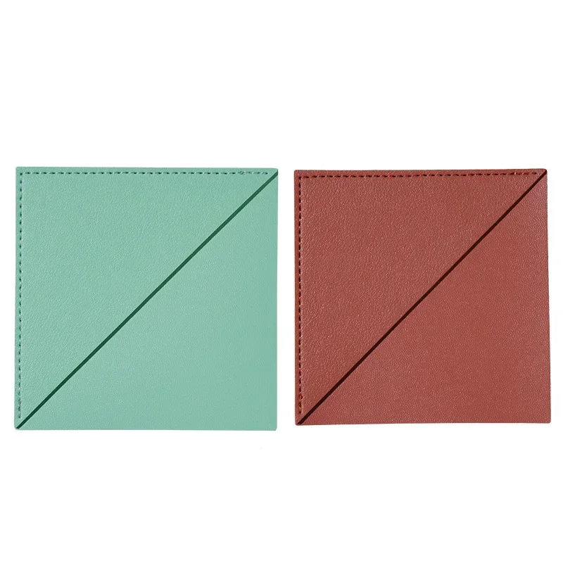 Creative Corner Bookmark Solid Color PU Material 95mm Square Bookmark Student Teacher Stationery Reading Tools