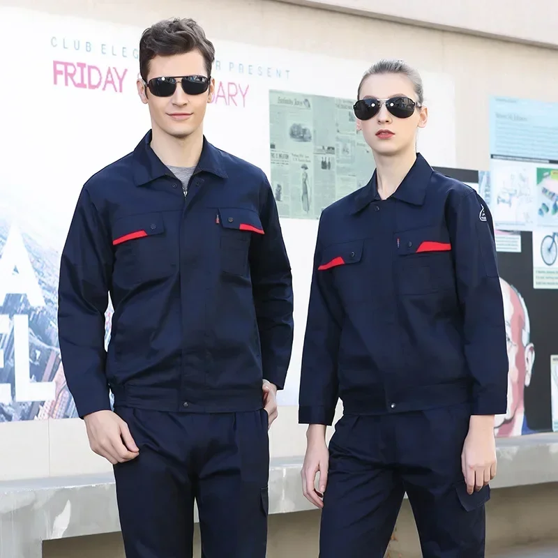 

Fashion Long Sleeve Working Uniform Anti-static Gas Station Workwear working Suit Mechanical Auto Repair Electrician Coveralls