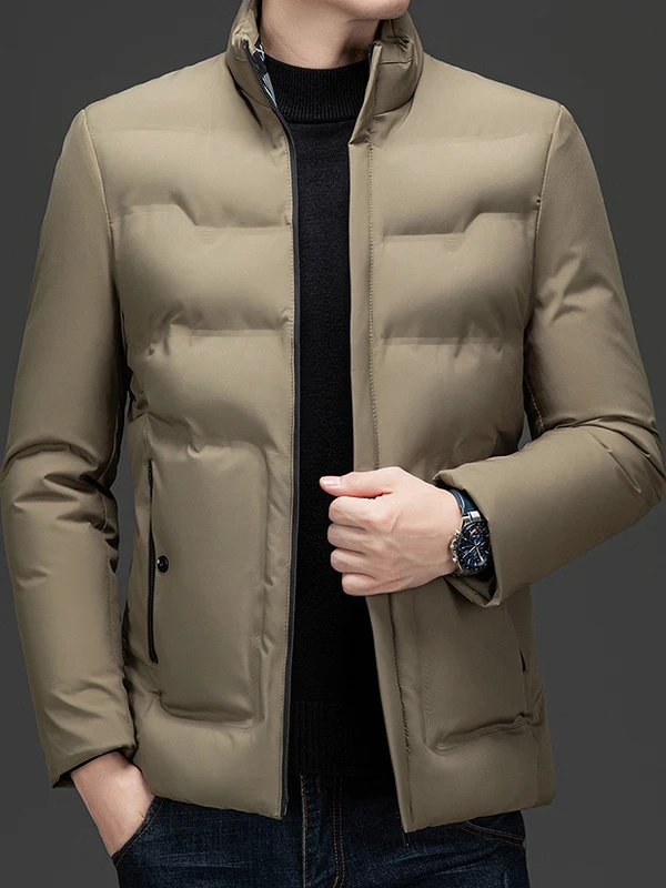 

Новая мужская зимняя легкая хлопковая куртка в деловом стиле для среднего возраста, модная повседневная теплая хлопковая куртка для отцов