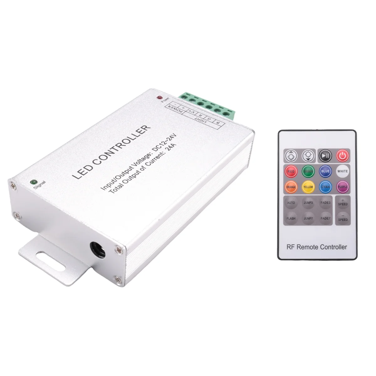 LED Controller 12-24V Low Pressure RF Colorful 20-Key Remote Control RGB Light Bar Dimming Controller