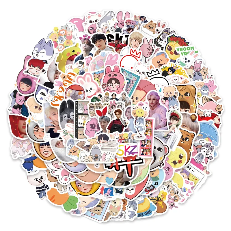 52/104 szt. naklejek z kreskówkowymi zwierzętami SKZOO, naklejki z gwiazdami, gadżety Stray Kids, kreatywne naklejki DIY do dekoracji notatników i dzienników.