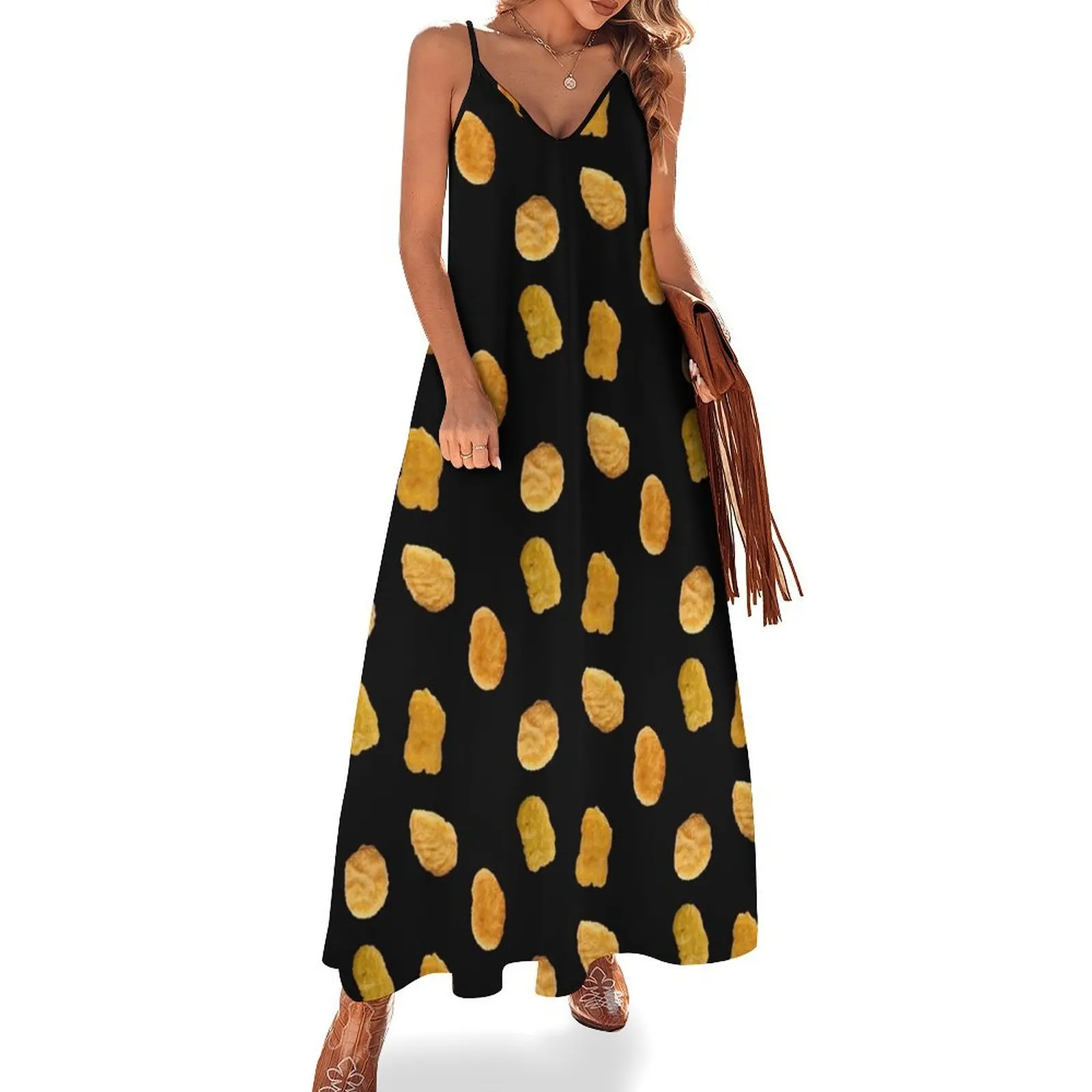 

Chicken Nugget Pattern Sleeveless Dress party dresses woman dress for woman