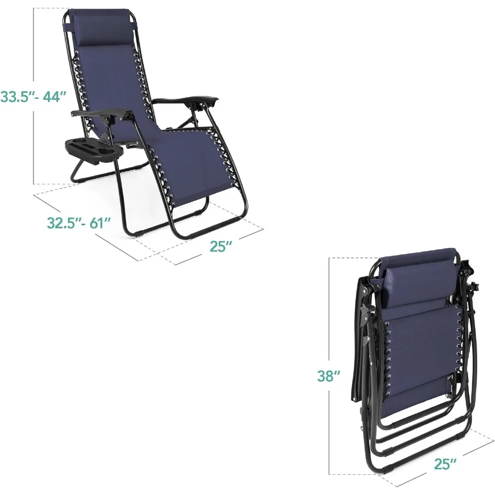 مجموعة من كرسيين للاستراحة من شبكة فولاذية قابلة للتعديل بدون جاذبية