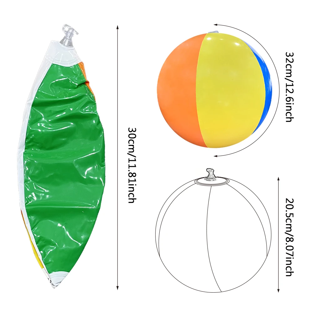 6pcs Colorful Inflatable Beach Ball Summer Holiday Swimming Pool Party Game Ball Set