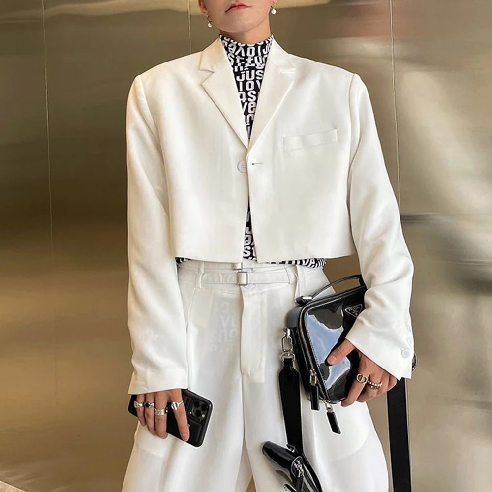 

Мужская весенняя куртка, короткая однотонная деловая повседневная куртка для бальных танцев, модная британская элегантность, модный топ, мужская одежда, новинка 2026 года