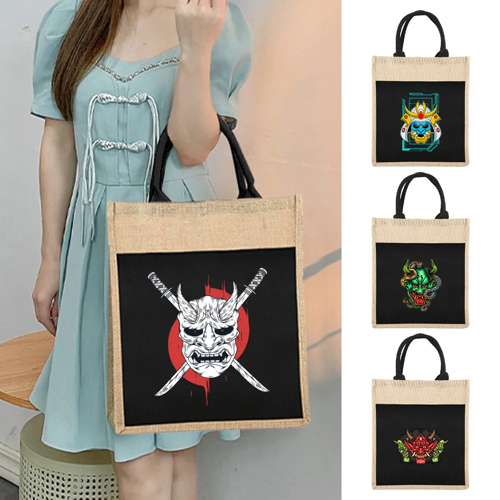 

Grocery Jute Bags Environmentally Shopping Bag Portable Beach Shoulder Bags Monster Series Reusable Shopper Organizers Bag