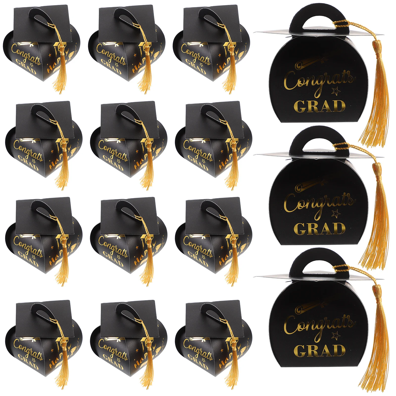 

50Pcs Graduation Hat Candy Boxes Paper Favor Packaging Multi-Function Treat Containers for Party Wedding Gift Guest Box