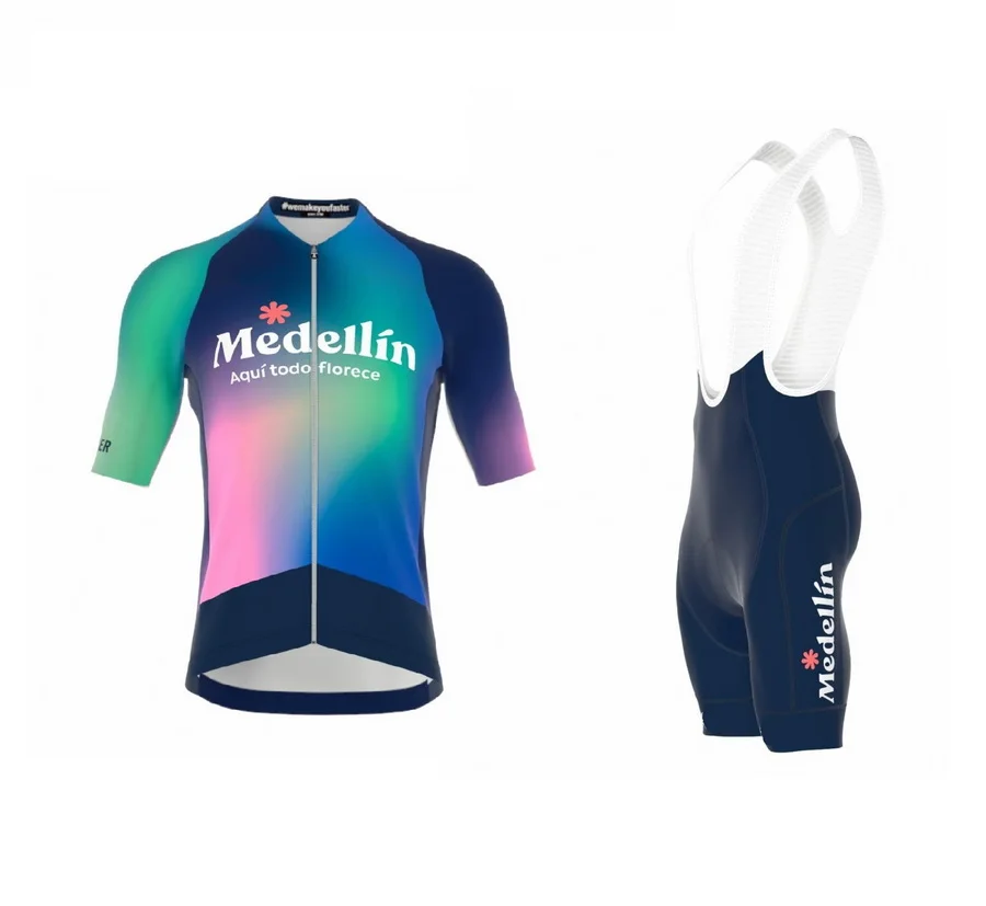 2023 Medellin - EPM TEAM Men's Cycling Jersey Short Sleeve Bicycle Clothing With Bib Shorts Ropa Ciclismo