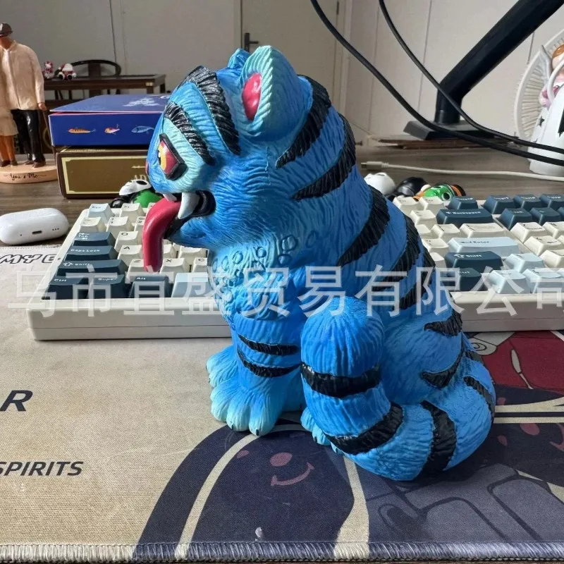 15cm 케이팝 데몬 헌터즈 호랑이 피규어 귀여운 애니메이션 호랑이 레진 조각품 새와 함께 판타지 홈 가든 정원 장식품