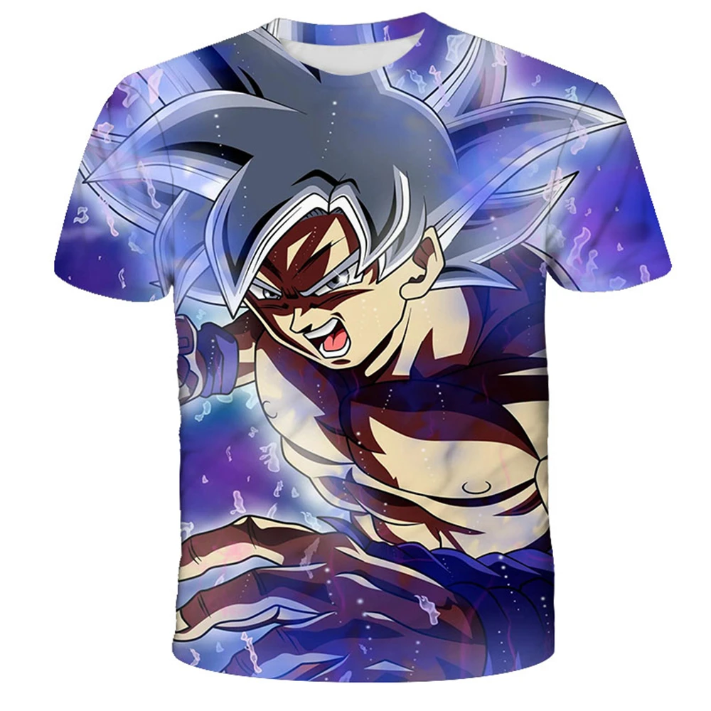 

Dragon Ball Super Goku Ultra Instinct 3D Print T-Shirt Men Anime Super Saiyan Blue Graphic Tee Casual Streetwear Tops For DBZ