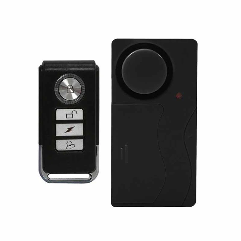 ワイヤレス振動バイクアラーム リモコン付き 盗難防止ドアと窓アラーム 110dB 大音量ホーム自転車セキュリティ