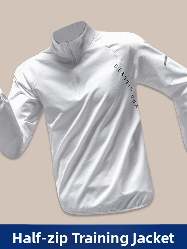 

JENNI TENNO Men's Training Clothes Long Sve Thin Running Fitn Running Top Stand Fit Windproof Chinese Made Spor