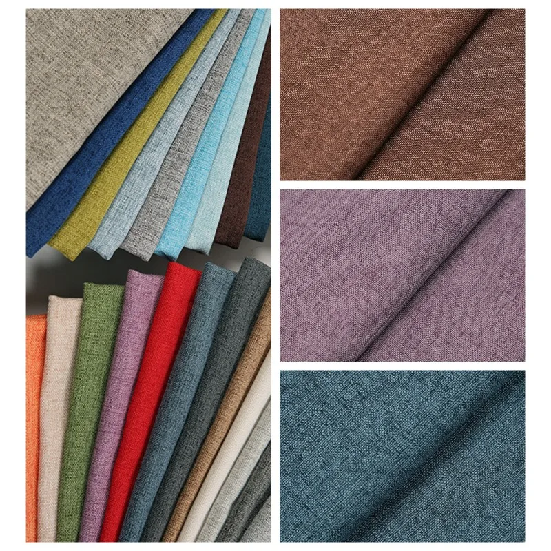 

Plain Linen Fabric By The Meter for Tablecloth Throw Pillow Seat Cushion Sofa Cover Chair Curtain DIY Sewing Cloth Soft Gray Red