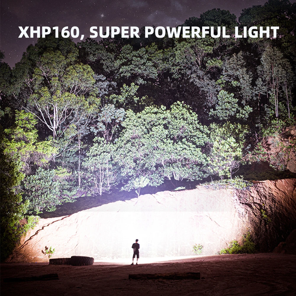 XHP160 Powerful Flashlight High Power with Power Bank Function Self Defense Rechargeable Lamp Torch Lantern Led Flashlights