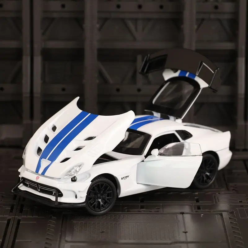 

1:32 Viper Alloy Car Model Diecast Metal Sports Car Vehicles Model Sound Light Kids Toy Gift
