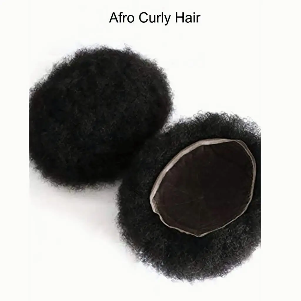 Afro Curl Toupee for Black Men 10x8 African hair pieces Mens Units Replacement Real Human Hair Unit Breathable Fine  Lace Hair