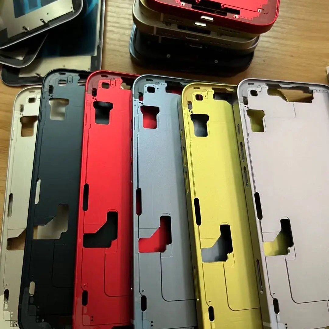 For Apple iPhone 14 plus 14plus Middle Frame Housing Bezel Chassis with Side Button Key Black/Red/Blue/Purple/Green/White