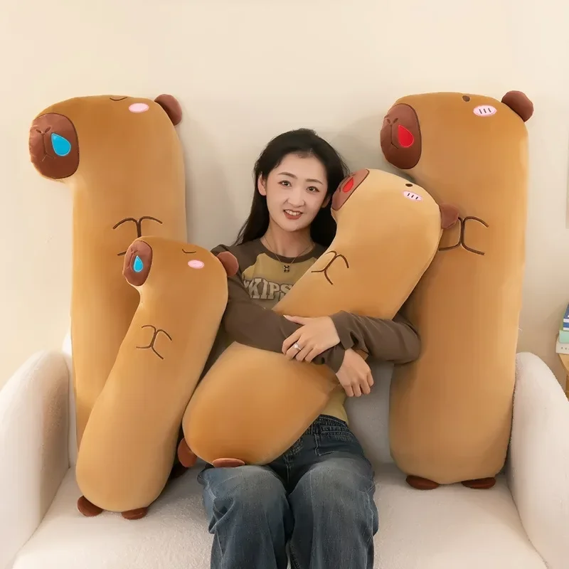 

65/85/105cm Kawaii Capybara Plush Long Pillow Toys Sleeping Pillow Soft Cartoon Stuffed Animal Capibala Dolls Kids Children Gift