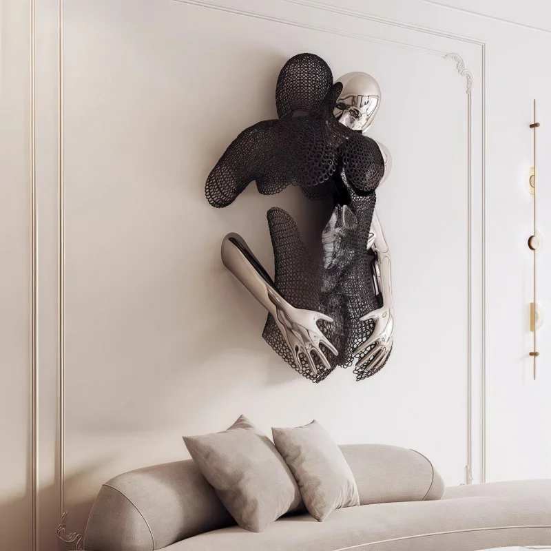 Stainless steel figur wall decoration hangers, metal wall decorations living room sofa background wall hangers, wall decorations