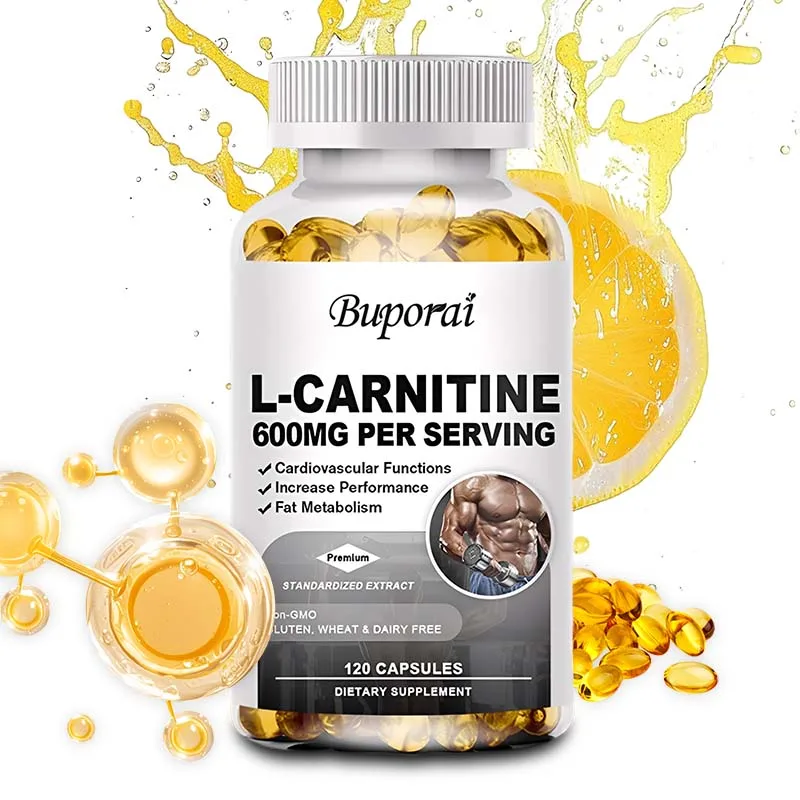 

L-Carnitine Capsules 600mg - Support Energy Grow Muscles Promote Metabolism Sport Supplement Health Diet, Non-GMO