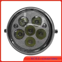 Citycoco-faro redondo LED, lámpara Circular de 5 pulgadas, 12V-80V, 6 cuentas, accesorios para patinete eléctrico